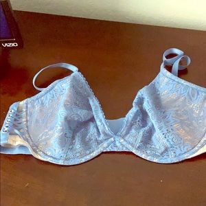 Blue lace bra